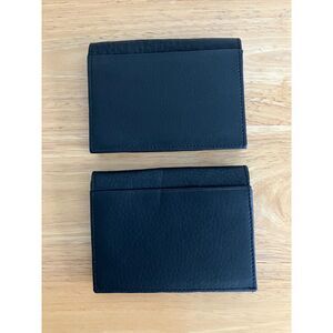 Lot of TWO Black Leather Credit Business Card Wallets NWOT